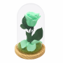 Mundo Eterno | Rosa Preservada Verde Menta en Cúpula de Cristal | Rosa Eterna Natural 22x12 cm | Regalo Original