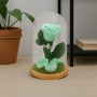 Mundo Eterno | Rosa Preservada Verde Menta en Cúpula de Cristal | Rosa Eterna Natural 22x12 cm | Regalo Original