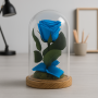 Mundo Eterno | Rosa Preservada Azul en Cúpula de Cristal | Rosa Eterna Natural 22x12 cm | Regalo Original