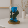 Mundo Eterno | Rosa Preservada Azul en Cúpula de Cristal | Rosa Eterna Natural 22x12 cm | Regalo Original