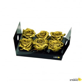 Rosa Eterna Oro 6 Flores